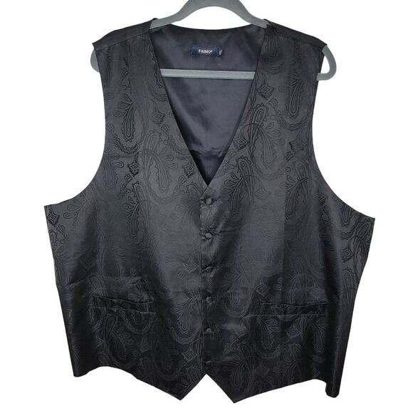 Faimo Men's Paisley Floral Suit Vest Sixr 4xl - Picture 1 of 5